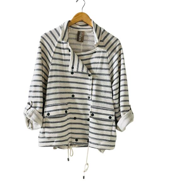 Anthropologie Dolan Striped Snap Closure Jacket Size S Small - Picture 2 of 7